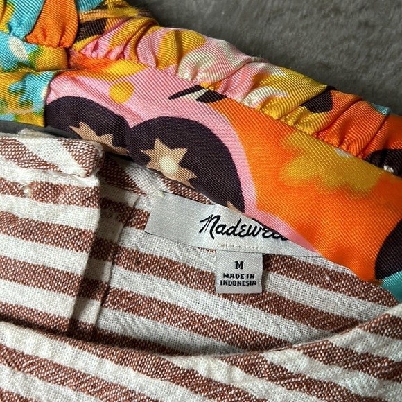 MADEWELL Stripe-Play Button-Back Dress MEDIUM - Picture 4 of 9